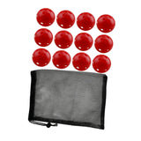 Maxbell 12Pcs Outdoor Pickleballs 26 Holes Portable with Storage Bag for Competition Red