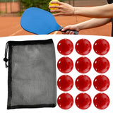 Maxbell 12Pcs Outdoor Pickleballs 26 Holes Portable with Storage Bag for Competition Red