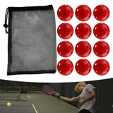 Maxbell 12Pcs Outdoor Pickleballs 26 Holes Portable with Storage Bag for Competition Red