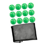 Maxbell 12Pcs Outdoor Pickleballs 26 Holes Portable with Storage Bag for Competition Green
