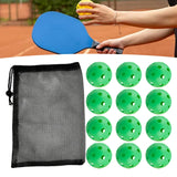 Maxbell 12Pcs Outdoor Pickleballs 26 Holes Portable with Storage Bag for Competition Green