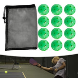 Maxbell 12Pcs Outdoor Pickleballs 26 Holes Portable with Storage Bag for Competition Green
