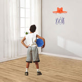 Maxbell Silent Basketball and Hoop Set Parent Child Interactive Toy Gift Silent Ball Blue