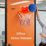 Maxbell Silent Basketball and Hoop Set Parent Child Interactive Toy Gift Silent Ball Blue