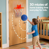 Maxbell Silent Basketball and Hoop Set Parent Child Interactive Toy Gift Silent Ball Blue