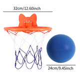 Maxbell Silent Basketball and Hoop Set Parent Child Interactive Toy Gift Silent Ball Blue