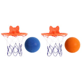 Maxbell Silent Basketball and Hoop Set Parent Child Interactive Toy Gift Silent Ball Blue