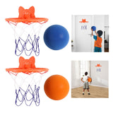 Maxbell Silent Basketball and Hoop Set Parent Child Interactive Toy Gift Silent Ball Blue