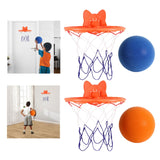 Maxbell Silent Basketball and Hoop Set Parent Child Interactive Toy Gift Silent Ball Blue