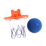 Maxbell Silent Basketball and Hoop Set Parent Child Interactive Toy Gift Silent Ball Blue