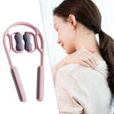 Maxbell Cervical Spine Neck Massager Roller Ergonomic Comfortable for Neck Waist Arm Pink