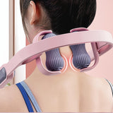 Maxbell Cervical Spine Neck Massager Roller Ergonomic Comfortable for Neck Waist Arm Pink