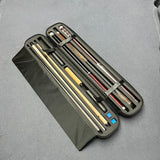 Maxbell Pool Cue Case for 1/2 Billiard Cue Stick Organizer for Club Training Outdoor argent and gray