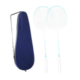 Maxbell 2Pcs Badminton Rackets with Bag Badminton Racquets Light Blue Rackets