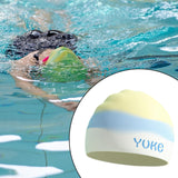 Maxbell Kids Swim Cap for Long Hair Swimming Hat for Swimming Pool Diving Snorkeling Yellow Blue