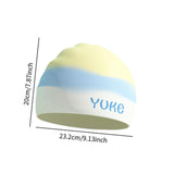 Maxbell Kids Swim Cap for Long Hair Swimming Hat for Swimming Pool Diving Snorkeling Yellow Blue