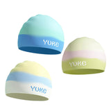 Maxbell Kids Swim Cap for Long Hair Swimming Hat for Swimming Pool Diving Snorkeling Yellow Blue