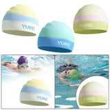 Maxbell Kids Swim Cap for Long Hair Swimming Hat for Swimming Pool Diving Snorkeling Yellow Blue