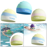 Maxbell Kids Swim Cap for Long Hair Swimming Hat for Swimming Pool Diving Snorkeling Yellow Blue