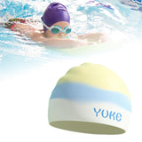 Maxbell Kids Swim Cap for Long Hair Swimming Hat for Swimming Pool Diving Snorkeling Yellow Blue