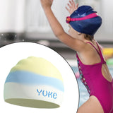 Maxbell Kids Swim Cap for Long Hair Swimming Hat for Swimming Pool Diving Snorkeling Yellow Blue