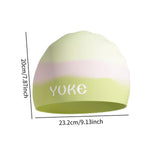 Maxbell Kids Swim Cap for Long Hair Swimming Hat for Swimming Pool Diving Snorkeling Green Pink