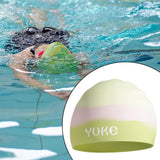 Maxbell Kids Swim Cap for Long Hair Swimming Hat for Swimming Pool Diving Snorkeling Green Pink