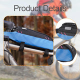 Maxbell Bicycle Front Frame Bag Stable Bike Top Tube Bag for Commuting Travel Hiking Black Blue