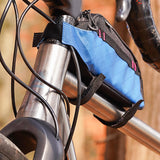 Maxbell Bicycle Front Frame Bag Stable Bike Top Tube Bag for Commuting Travel Hiking Black Blue