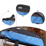 Maxbell Bicycle Front Frame Bag Stable Bike Top Tube Bag for Commuting Travel Hiking Black Blue