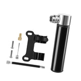 Maxbell Mini Bicycle Pump CNC Fast Inflation Repair Tool Universal 120 PSI Tire Pump Black and Bracket