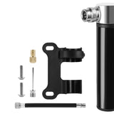 Maxbell Mini Bicycle Pump CNC Fast Inflation Repair Tool Universal 120 PSI Tire Pump Black and Bracket