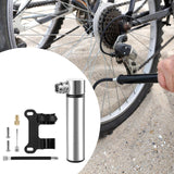 Maxbell Mini Bicycle Pump CNC Fast Inflation Repair Tool Universal 120 PSI Tire Pump Silver and Bracket