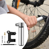 Maxbell Mini Bicycle Pump CNC Fast Inflation Repair Tool Universal 120 PSI Tire Pump Silver and Bracket