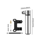 Maxbell Mini Bicycle Pump CNC Fast Inflation Repair Tool Universal 120 PSI Tire Pump Silver and Bracket