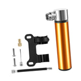Maxbell Mini Bicycle Pump CNC Fast Inflation Repair Tool Universal 120 PSI Tire Pump Gold and Bracket