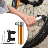Maxbell Mini Bicycle Pump CNC Fast Inflation Repair Tool Universal 120 PSI Tire Pump Gold and Bracket