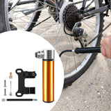 Maxbell Mini Bicycle Pump CNC Fast Inflation Repair Tool Universal 120 PSI Tire Pump Gold and Bracket
