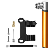 Maxbell Mini Bicycle Pump CNC Fast Inflation Repair Tool Universal 120 PSI Tire Pump Gold and Bracket