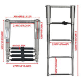 Maxbell 4 Step Telescoping Marine Ladder Pontoon Boat Ladder for Dinghy Pontoon Boat