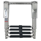 Maxbell 4 Step Telescoping Marine Ladder Pontoon Boat Ladder for Dinghy Pontoon Boat