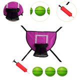 Maxbell Trampoline Basketball Hoop Set Soft Basketball Game Accessories for Training Green Basketball