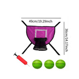 Maxbell Trampoline Basketball Hoop Set Soft Basketball Game Accessories for Training Green Basketball