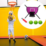 Maxbell Trampoline Basketball Hoop Set Soft Basketball Game Accessories for Training Green Basketball