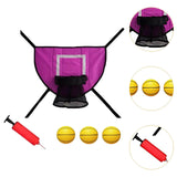 Maxbell Trampoline Basketball Hoop Set Soft Basketball Game Accessories for Training Yellow Basketball
