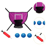 Maxbell Trampoline Basketball Hoop Set Soft Basketball Game Accessories for Training Blue Basketball