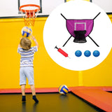 Maxbell Trampoline Basketball Hoop Set Soft Basketball Game Accessories for Training Blue Basketball