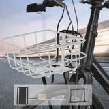 Maxbell Front Bike Basket Carrier Panniers Aluminum Alloy Detachable Bike Cargo Rack White Screws