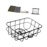 Maxbell Front Bike Basket Carrier Panniers Aluminum Alloy Detachable Bike Cargo Rack Black Iron Sheet