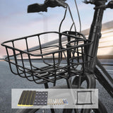 Maxbell Front Bike Basket Carrier Panniers Aluminum Alloy Detachable Bike Cargo Rack Black Iron Sheet